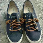 Sperry Women's Crest Vibe Canvas Sneaker Navy STS85707 Size W-5 Photo 1