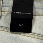 Embellish Distressed Ripped Denim Jeans White Stripe‎ Light Wash Womens Size 28 Blue Photo 8