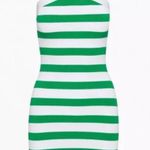 Babaton  Green Stripped Halter Dress Photo 0