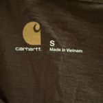 Carhartt  Women's Long Sleeve Graphic Tee Brown Rhinestone Logo Top Size Small Photo 3