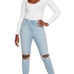 Good American Good Waist Crop Women’s CROPPED JEANS Light Blue Size 8/ 29 Photo 0