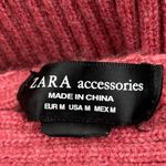 ZARA  Accessories Women's Red Ribbed Knit Cozy Shawl Wrap Neck Scarf One Size Photo 2