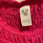 Free People  We The Free Hot Pink Coconut Ruffle Gathered Blouse Size L Photo 4