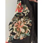 Sundance Artists Vision Tunic Size S Black Floral Embroidered Crinkle Boho NWOT Photo 4