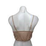 Silriver 100% Silk Nude Tan Floral Lace Sleeveless Cami Camisole Crop Tank Top S Photo 1