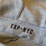 EXPRESS Gray Black Raglan Sweatshirt Large Cotton Blend Kangaroo Pocket Photo 8