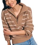 Faherty  Women's Mariner Sweater Carmel Stripe Size M Photo 2