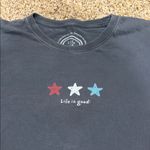 Life is Good Vintage Blue T-Shirt with Stars Photo 1