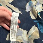 ZARA  Navy Blue &‎ Blue Floral Print Fringe Cardigan Kimono Size L Photo 6