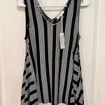 FINAL PRICE NWT GRACE & LACE Striped Hanky Tank Black Photo 1