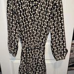 ZARA  LS Black & Cream Print Belted Mini Dress ‘The Paula’ Photo 0