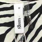 Glam NWT Ivory and Black Zebra Print Lightweight Windbreaker Jacket Size Medium Photo 7