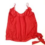Old Navy Vintage Y2K Bright Red Scarf Tie Waist Ruffle Camisole Tank Top Large Photo 1