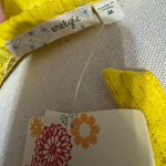 Energie NWT  Halter Top cami tank Bright Yellow eyelet Lace Trim Coquette sz M Photo 4