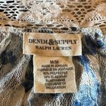 Ralph Lauren Denim & Supply Top Blouse Shirt Blue Floral Embroidered Trim Medium Photo 3