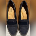 Clarks  Women's Sharon Gracie Slip-On Loafer Flats Suede Navy Photo 1