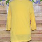 Ann Taylor LOFT Ladies Butter Yellow Sequin Blouse Top Size L Tunic Sparkle Photo 4