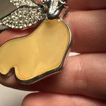 Signed Napier Rhinestone Yellow Praying Angel Brooch Pin Silver Tone Photo 8