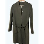 MNG · Small · Wool Blend · Belted Long Coat · Button Front · Olive Green Photo 3