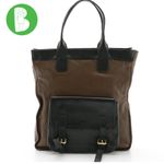 Chloé CHLOE FRONT POCKET TOTE BAG IN BROWN & BLACK LEATHER W/DETACHABLE POUCH Photo 1