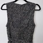 Lulus  Fashion Find Black Ditsy Floral Print Ruffled Faux Wrap Midi Dress Medium Photo 8