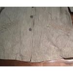 J Jill 100% Linen Button Front Shacket Jacket Shirt Casual Top Embroidered Tan Size undefined Photo 2