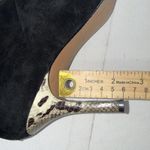 Nicole Miller Artelier Designer Black Sueded Booties Snakeskin Heels Size 10 Photo 13