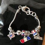 Patriotic Charm Bracelet USA Capitol Building Flag Photo 0