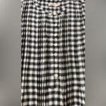 Faherty Isha Sleeveless Gingham Plaid‎ Black / White Shift Dress Size XS $178 Photo 4