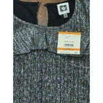 Anne Klein NEW  Size S Metallic Black & Silver Cold-Shoulder Top Sleeve Ruffle Photo 8