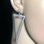Silver and crystal stone dangling earrings! Silver Photo 4