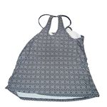 Kona Sol  Navy and Cream Geometric Halter Swim Top Photo 4