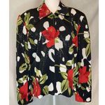 Mesmerize Womens Jacket XL Vintage Blazer Black Floral Zip Up Fairycore Sequin Photo 0