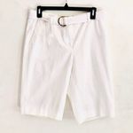 Liz Claiborne Bermuda Shorts Audra 8 D-Link Belted White Summer Nautical Boating Photo 0