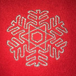 ❄️ Vintage fleece Christmas sweater/ jacket embroidered snowflakes size L Red Size L Photo 2