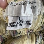 Vintage Y2K Sz L Maxi Skirt Tiered Gauze Beige Boho Cottagecore Floral Prairie Yellow Size L Photo 5