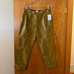 Anthropologie  Harlyn Dress Pants Cropped Silk Trouser Mustard Gold Metallic 10 Photo 12