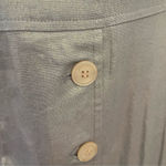 Donna Karan NEW YORK Metallic Linen-Blend Midi Dress Front Buttons Beige Sz 14 Photo 3