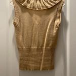 LIDI KNIT Tan Sleeveless Ruffle V Photo 1