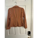 Active USA  Women's Brown & White Stripes Long Sleeve Mustard Blazer Size Small Photo 3