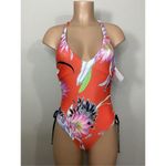 Trina Turk  red floral V-neck swimsuit. Size 2. Retails $169 Photo 2