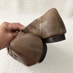 AGL Brown Taupe Snake Textured Cap Toe Ballet Flat Pewter Metallic Buckle 40 Size 9 Photo 13