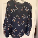 West Kei Floral Navy Blouse with Tie Front Photo 13