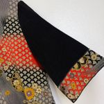 Moonlight  Y S Fashion Top Womens Black Oriental Floral Asym Slit Button Open Photo 5