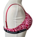 Juicy Couture  Intimates Colorful Hearts Padded Bra Womens 38C Pink Red‎ Lounge Photo 3