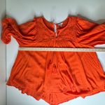 Crown & Ivy  Tunic Top Sz XXL Orange Embroidered Peasant Boho Lightweight Vibrant Photo 9