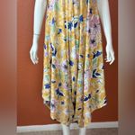 Cost Plus World Market Yellow and Blue Floral Fabric. Size s/m. E61 Photo 3