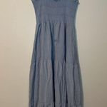 GESTUZ Lazziagz Long Smocked Tiered Fairy Feminine Ruffle Midi Dress Sz 40 Blue Photo 2
