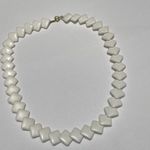 Trifari Signed White Plastic Beads Necklace Gold Tone Clasp Photo 8