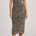 Proenza Schouler White Label Sleeveless Knit Zebra Leopard Midi Dress Womens M Black Size M Photo 9
